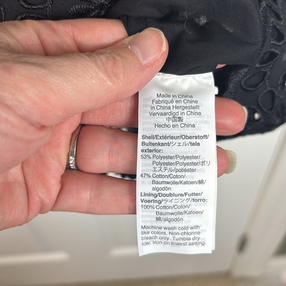 J. Crew black eyelet lace flutter sleeve dress sz 12 - Picture 8 of 11